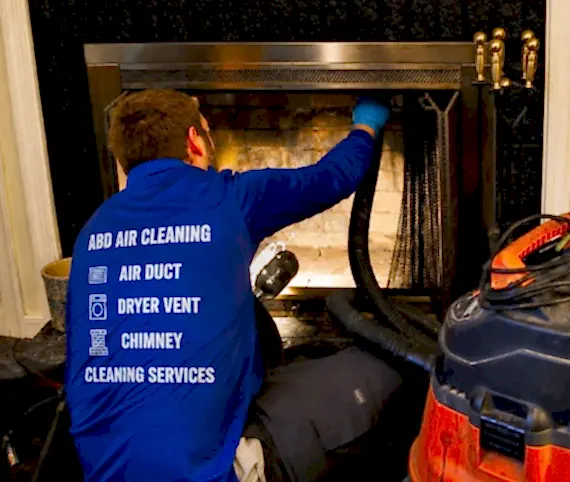 ABD technician cleaning a chimney